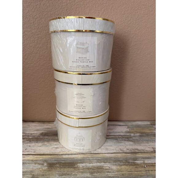 3 X Lenox China Treasures Empire Collection Trinket Box Greek Pagoda Mosque NEW - Picture 14 of 16